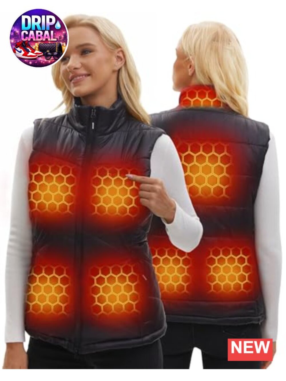 Heated Puffer Vest Graphene Enhanced 12V Battery Powered Sleeveless Winter